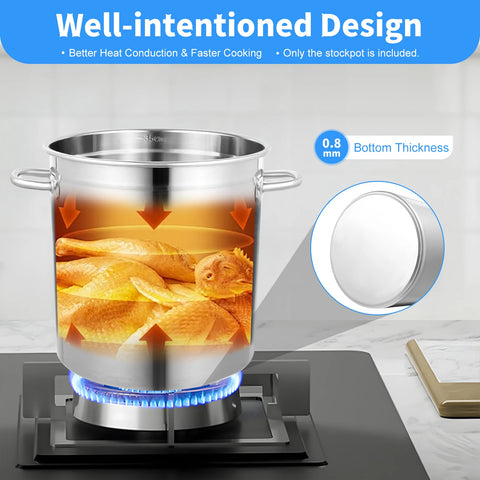 Soup pan - Soup pot - Cooking pans - Stew pan - Soup kettle - 70L - Stainless steel soup pan with lid - With stainless steel lid