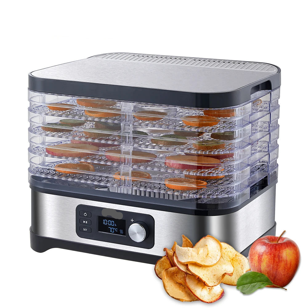 Voedseldroger – Dehydrator - Droogoven - Droogoven Voedseldroger - 5 Lades – Met Digitale Timer & Temperatuurregeling – BPA-vrij - QUORE