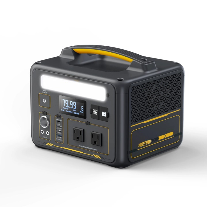 Powerstation - Stroomgenerator - Mini-Generator - Draagbare - 299Wh - LiFePO4 - 1200W - 3500 mAh - 26 x 22 x 21.5 cm - Zwart/Geel