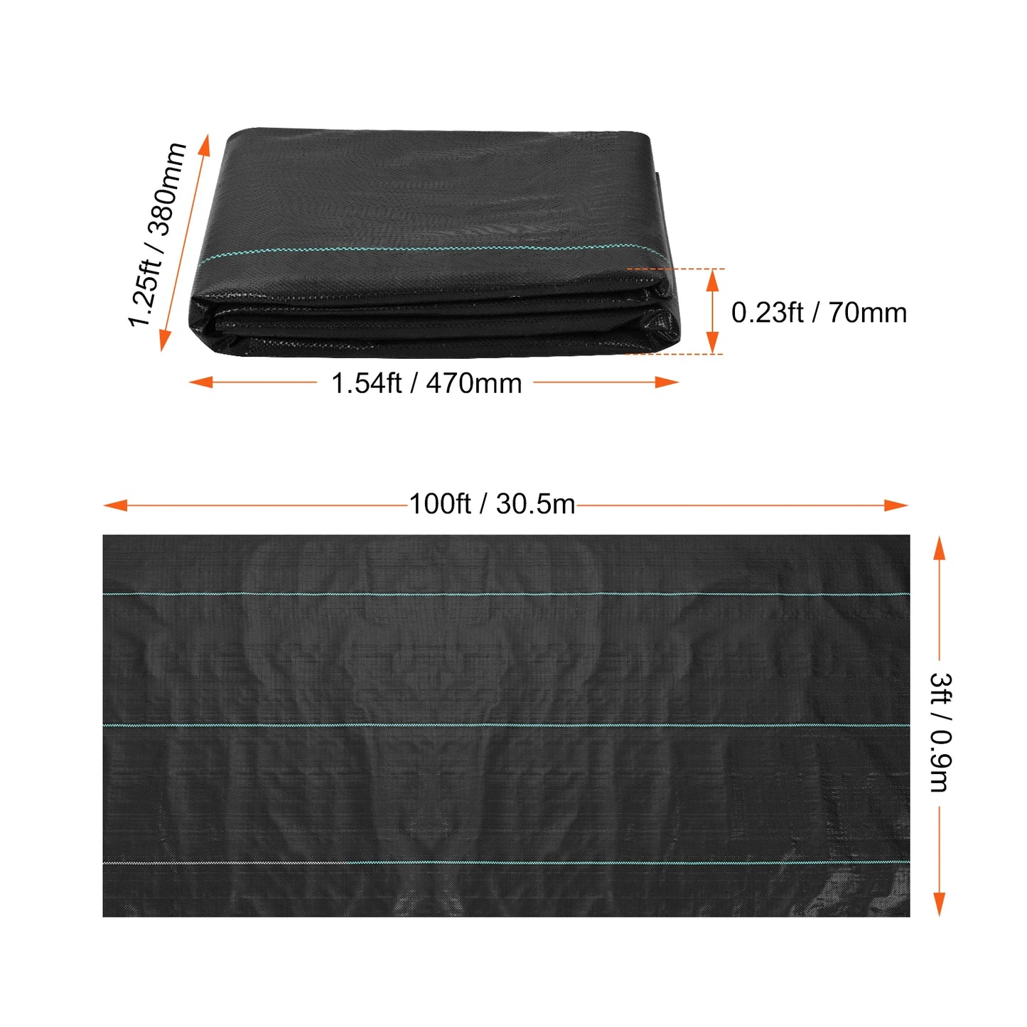 Onkruiddoek - Gronddoek - Worteldoek - Geotextiel - Tuinvlies - 3x100ft -Onkruidwerend Tuintextiel - Zwaar Woven Gronddoek voor Tuin en Landscaping – UV-bestendig, Waterdoorlatend en Duurzaam – Voor Borders, Paden en Opritten