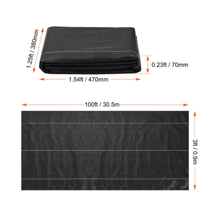 Onkruiddoek - Gronddoek - Worteldoek - Geotextiel - Tuinvlies - 3x100ft -Onkruidwerend Tuintextiel - Zwaar Woven Gronddoek voor Tuin en Landscaping – UV-bestendig, Waterdoorlatend en Duurzaam – Voor Borders, Paden en Opritten