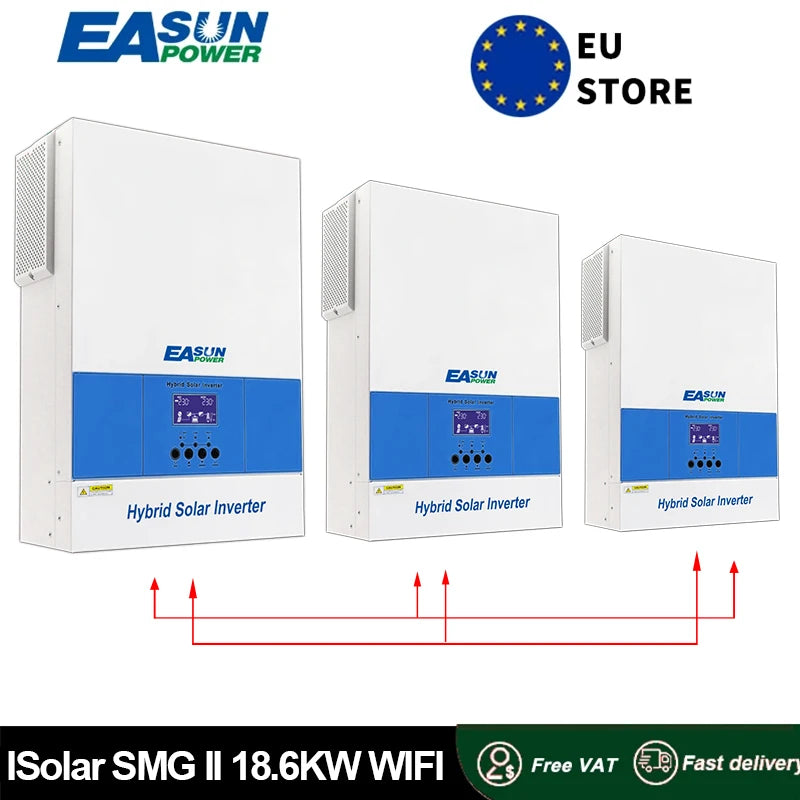 18.6KW Off-Grid Zonnestroom Omvormer – Solar Omvormer – Energie Omschakelaar – Zonne-energie Converter – MPPT Laadregelaar – Wifi Monitoring – Pure Sinusgolf Output