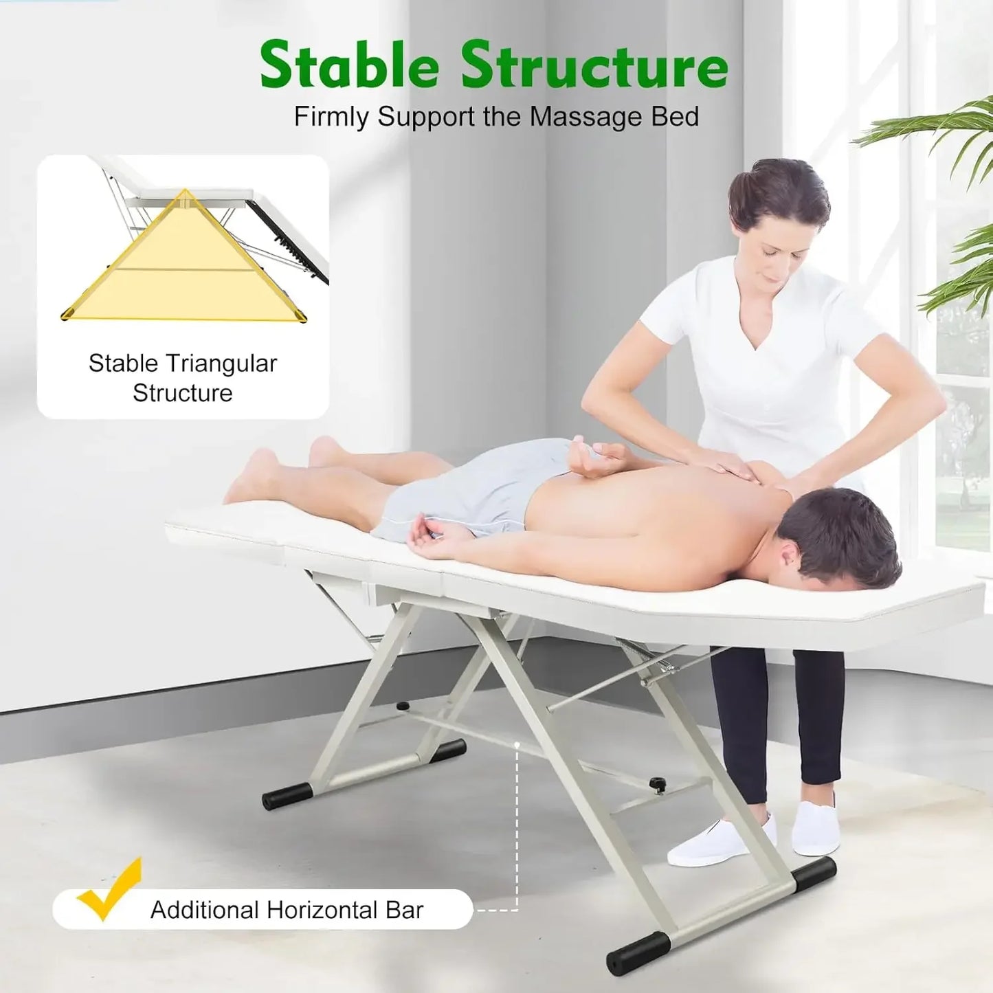 Massagebed – Massagetafel – Massagetafel inklapbaar – Massagebank – Massagetafel draagbaar – Stevig staalframe – Comfortabel ademgat met nekkussen