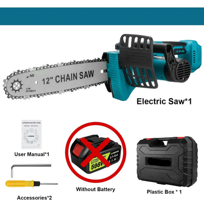Kettingzaag - Takkenzaag - Handzaag - Snoeizaag - Draadloze - 12 Inch - 18V - 18000 RPM - Brushless - Boom- en Houtzagen - Tuin - Zonder Accu