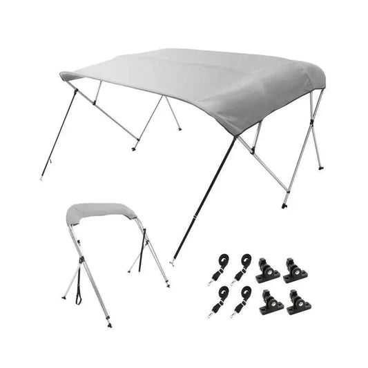 Biminitop 4 Bow - Biminitops - Parasolhoes - Bow Bimini Top Boat Cover - 900D Polyester Canopy - met 1” Aluminium Alloy Frame - Waterdicht - Licht Grijs