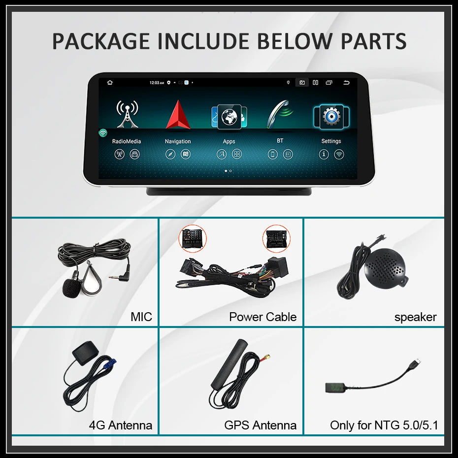 12,5'' Carplay Auto Radio – Multimedia Systeem – Touchscreen Navigatie – Android 14 – Draadloos CarPlay – 8GB RAM – 4G LTE Connectivity - QUORE