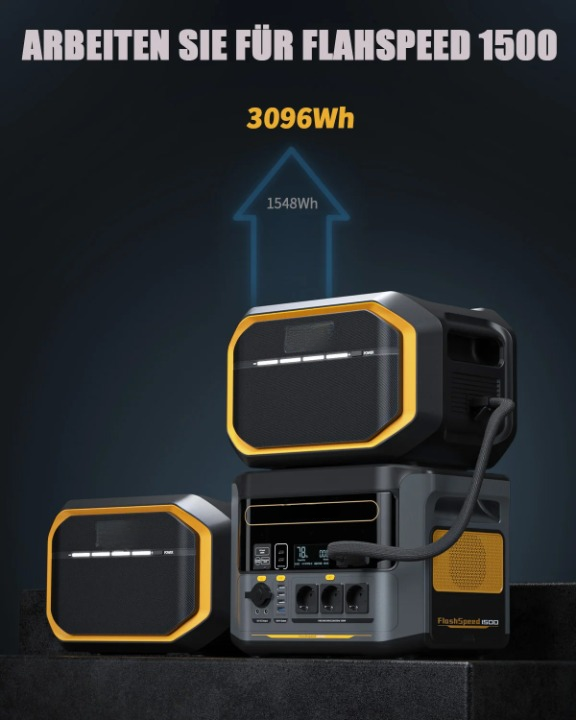Powerstation - Stroomgenerator - Mini-Generator - Draagbare - Krachtcentrale - Extra batterij - LiFePO4 Batterij - voor Thuis - Tenten - Buiten - Kamperen - 1548Wh - 3500 mAh - 42 x 29.6 x 25.5 cm - Zwart/Geel