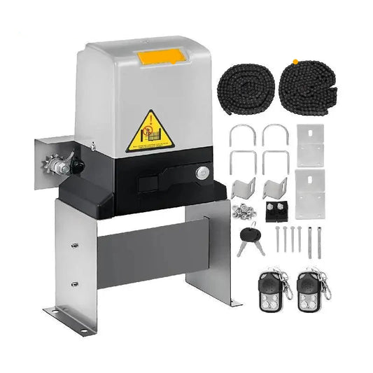 Schuifpoortopener - Automatische Poortopener - Elektronisch Poortopener - met 2 Afstandsbediening - 370W - 20 ft Ketting - 43 ft/min Snelheid - Automatisch & Veilig - Geluidsarm & Weerbestendig