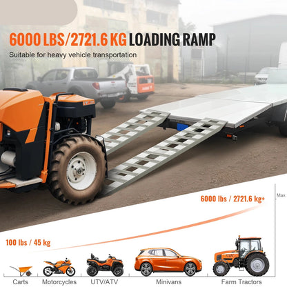 Aluminium Oprijplaten - Oprijplaat Brug Draagbaar - Rolstoelhelling - 6000 LBS Draagkracht - 72x15inch - Antislip & Lichtgewicht - Oprijplank Set - Ramps Voor ATV - Motor - Zitmaaier & Aanhanger - QUORE