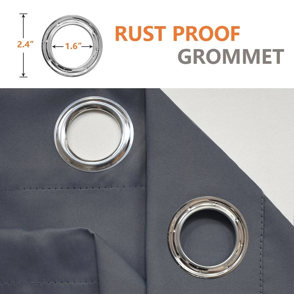 Waterdichte Outdoor Gordijnen - Buitengordijnen Waterdicht - Buiten Gordijnen Overkapping - Buiten Gordijnen - Gordijnen Tuin - Voor Patio, Veranda en Pergola – UV-Beschermend en Zonlicht Verduisterend - Grijs - 137x213cm - 2 stuks