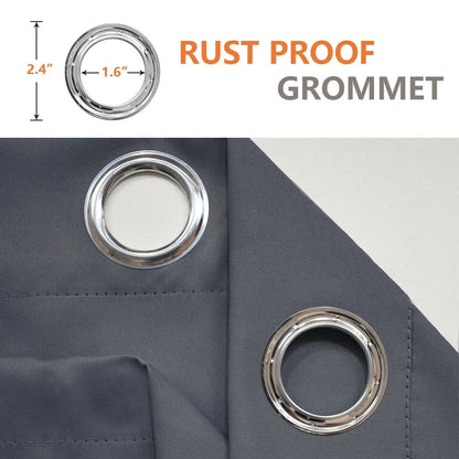 Waterdichte Outdoor Gordijnen - Buitengordijnen Waterdicht - Buiten Gordijnen Overkapping - Buiten Gordijnen - Gordijnen Tuin - Voor Patio, Veranda en Pergola – UV-Beschermend en Zonlicht Verduisterend - Grijs - 137x213cm - 2 stuks
