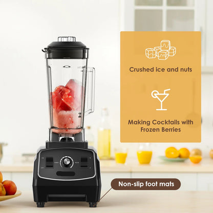 Krachtige Blender - Blender - Blender Smoothie - Smoothie Maker - Mixer - 2200W - BPA Free 3HP - Smoothies, IJs & Voedselbereiding – Zwart - QUORE