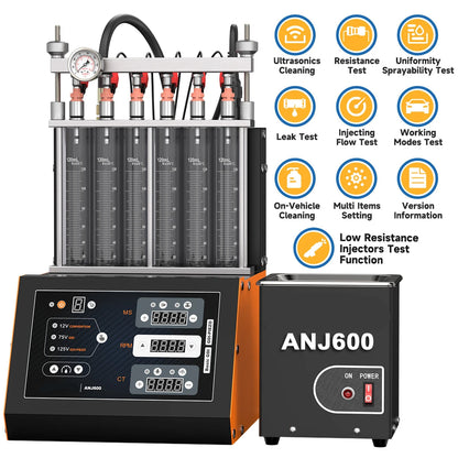 Ultrasone Brandstofinjectorreiniger – Injector Tester – Injector Cleaner – Injectorreinigingsmachine – Meervoudige Functietests – Verwarmde Vloeistof
