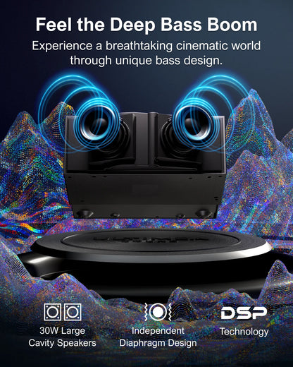 Mini Beamer - Projector - Digitale Beamer - Draagbaar - 1080P - met  Obstakel Vermijden - Autofocus - 6D Keystone - 5G Wifi - Bluetooth - 900 ANSI - 90W - LCD-scherm - 3.5Mm Koptelefoon - HDMI - USB - Grijs