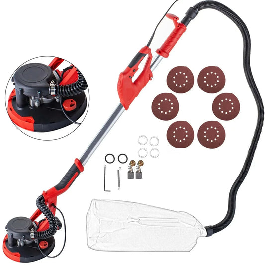 Gipsmuurschuurmachine - Langnekschuurmachine - Wandschuurmachine - Stofafzuiging - Schuurkop - 750W - Zwaar Werk -  Elektrische schuurmachine - QUORE