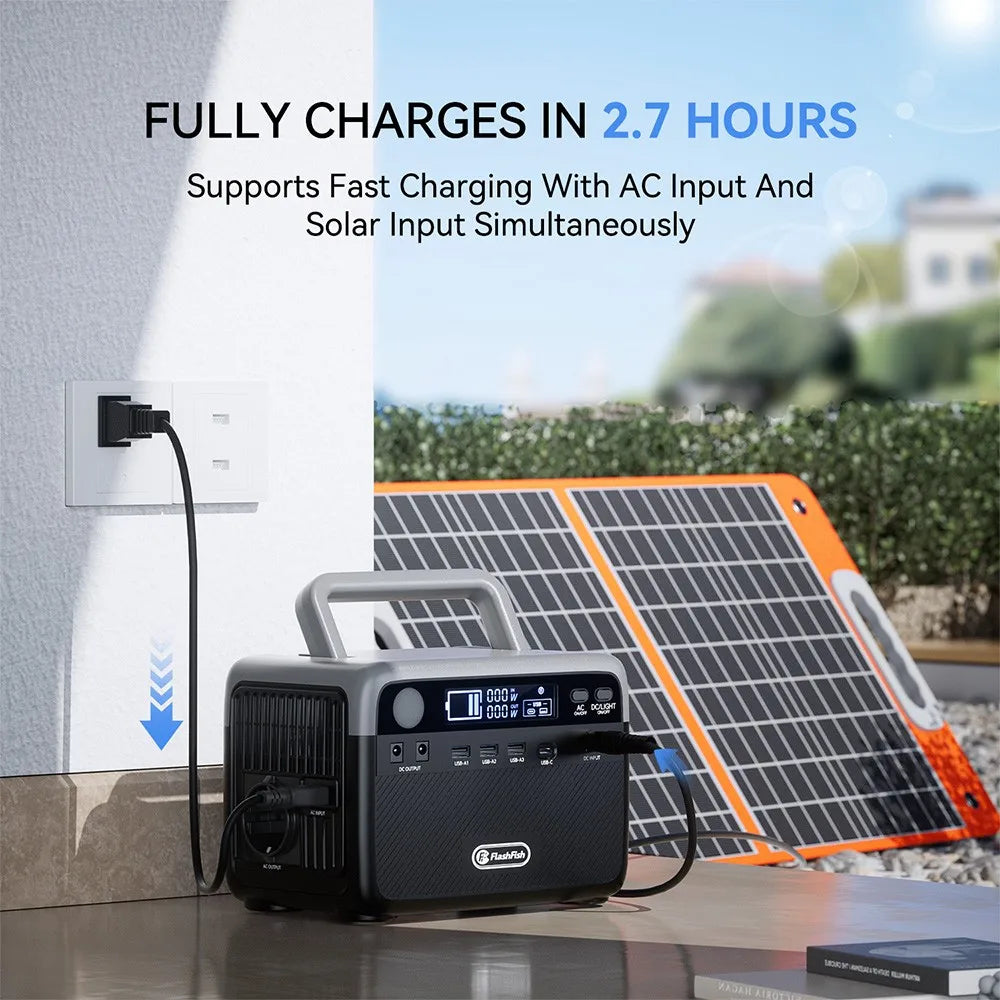 Power Station – Draagbare Batterij – Noodstroomvoorziening – Zonne-Energie Generator – Outdoor Accu – 300W Continu Vermogen – Pass-Through Opladen