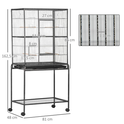Vogelkooi – Vogelkooi Groot – Vogelkooi Binnen – Kooi Parkieten – Kooi Kanaries – Stevig Metaal en Hout – Ruime Binnenafmetingen 76x46,5x86 cm