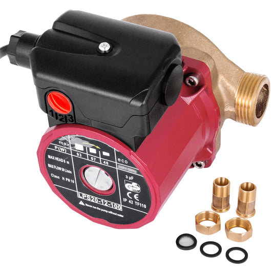 VEVOR Hot Water Circulation Pump 0.6Inch 5.3 GPM 90W Water Booster Pump for Bar Electronic Automatic Home Shower Washing Machine - QUORE