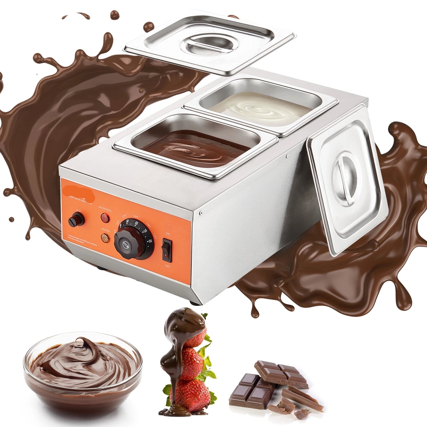 Chocolade Smelter - Chocolade Fondue - Smelt Chocolade - Chocoladesmeltkroes - Elektrische Chocoladesmelter - 3 Tanks - 26.5 lb - Chocolade Verwarmen & Tempereren