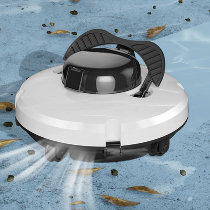 Zwembadstofzuigers - Zwembadrobot - Automatische en Draadloos Zwembadreiniger - met Automatisch Parkeren - Dubbele Motoren - voor Vlakke Grondzwembaden - 5200 mAh - 11.5V - 33 x 33 x 15 cm - Wit/Zwart