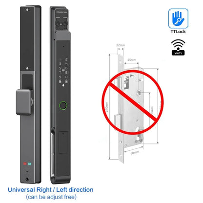 Slimme Deurslot – Elektronisch Slot – Biometrisch Slot – Veiligheidsslot – Smart Lock – 11 Ingangsmethoden – 3D Gezichtsherkenning & Video-Intercom - Geen Insteek - QUORE