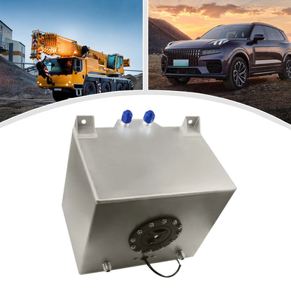 Silver 5 Gallon 20L Aluminum Fuel Tank Universal Oil Box with Anti-slip Foam for Streetcars and Trucks