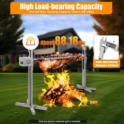 Elektrische Rotisserie – Barbecue Grill – Spit Grill – BBQ Draaispit – Roestvrij Staal – 360° Automatische Rotatie – Max 40 Kg Draagkracht
