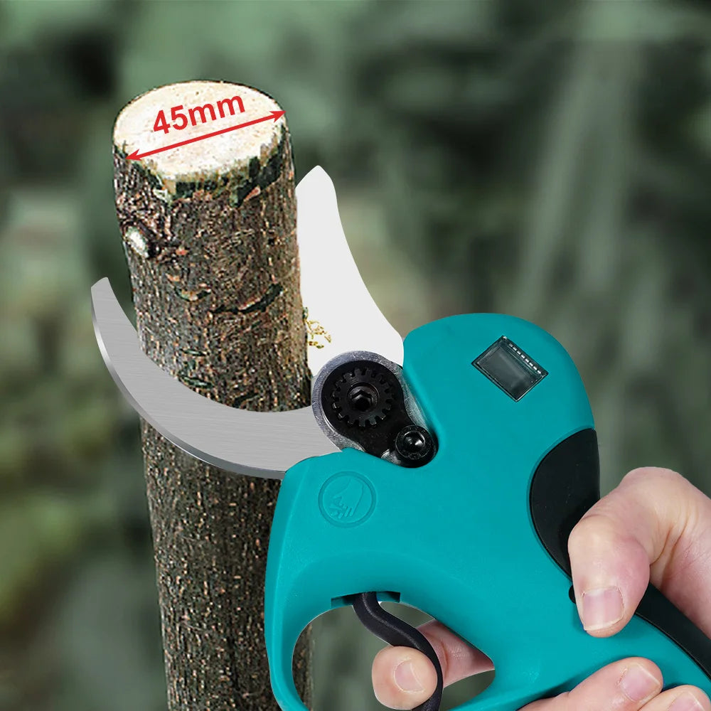 Telescoop Takkenschaar - Elektrische Snoeischaar - Heggenschaar Accu - Borstelloze - 45MM - 2800W - 2-in-1 Tuinschaar - voor Hoge Takken - Met 2 Batterijen en 1 EU Plug