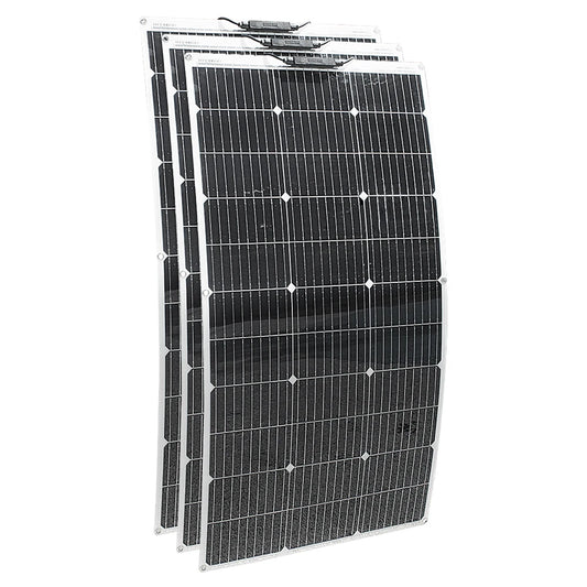 Zonnepanelen - Zonnepaneel - Monokristallijne - 300W - Flexibele - Waterdichte - Voor Camping - Huis - Auto - Off-Grid 12V Systeem - 3 Stuks