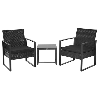 Loungeset – Loungeset Voor Buiten – Tuinmeubelen – Balkonmeubilair – Polyrattan – Waterafstotende Kussens – Metalen Frame