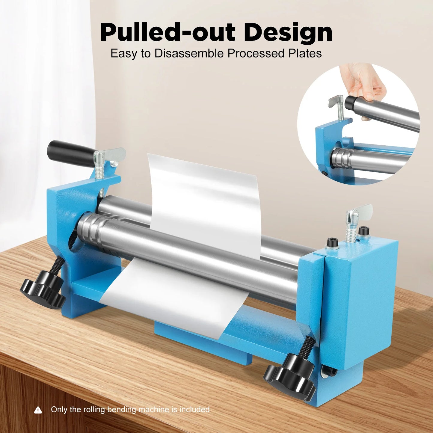 Metaalrolmachine – Rolmachine – Platte Buigmachine – Handmatige Rolmachine – Schraapvrij Buigen – Verstelbare Roldiameter – 45# Staal