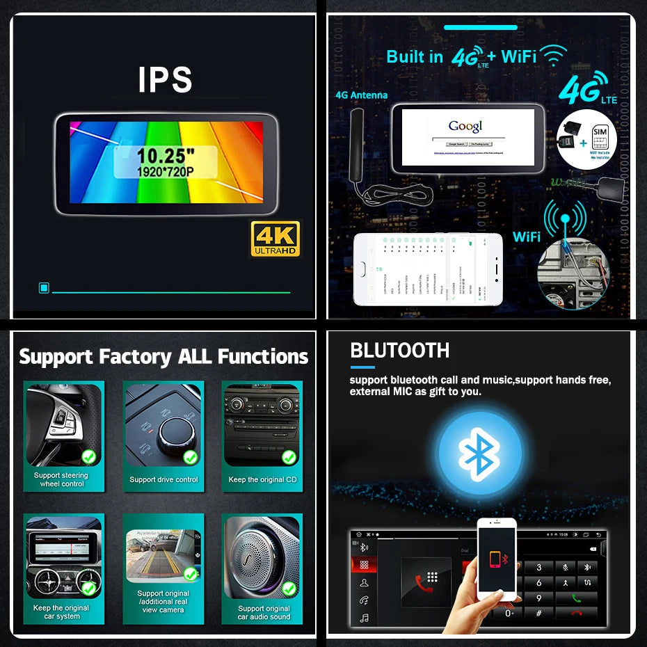 Autoradio – Autospelers – Multimedia Speler – 2DIN Navigatie – Android 13 – 10,25 Inch Touchscreen – Wireless CarPlay