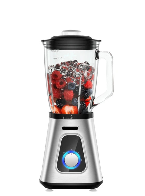 Slow Juicer - Juicer - Fruit and vegetable juicer - Juice extractor - Heavy Duty - Commercial quality - Mixer - Juicer - Fruit food processor - Ice smoothies - Smoothie blender - Glass jar - 1300W - 1.5L - Light gray