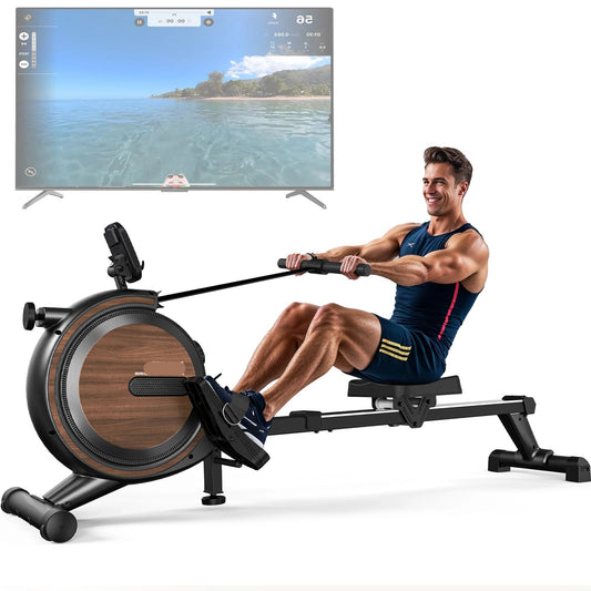 Roeitrainer – Roeimachine – Fitnessapparaat – Home Trainer – Cardio Trainer – 16 Niveaus Magnetische Weerstand – Ondersteunt Tot 150 Kg - Zwart - QUORE