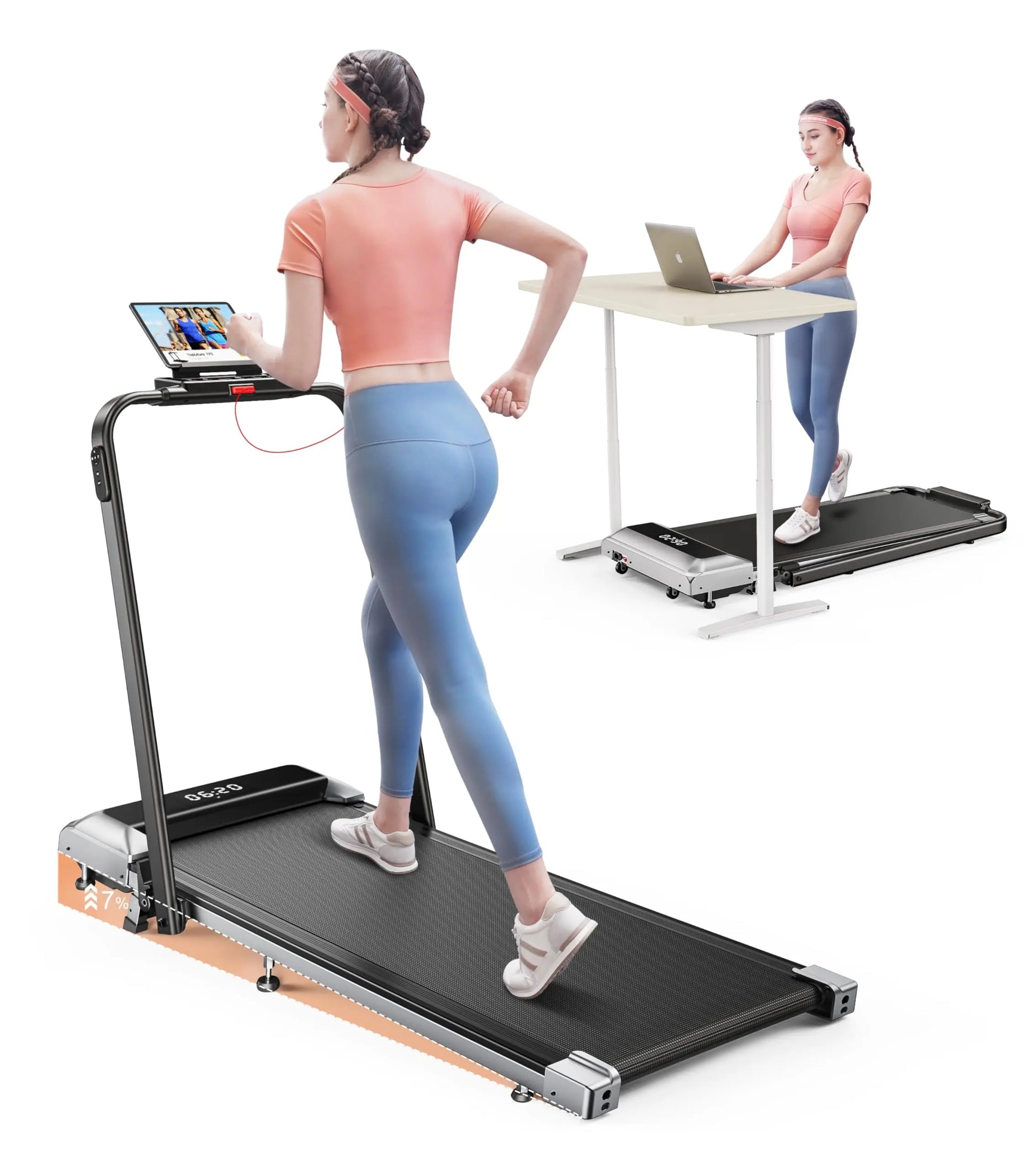 Loopband – Looptrainer – Fitnessapparaat – Hardloopband – Wandelband – Inklapbaar Ontwerp – 2,5 HP Motor - QUORE