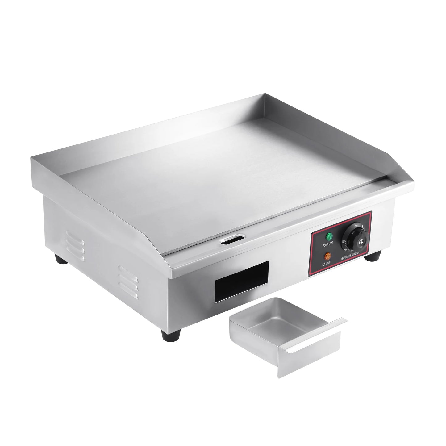 Elektrische Grillplaat - Grillplaat - Teppanyaki Grill - voor Horeca - Thuisgebruik - Ruim Bakoppervlak - 3000W - 220-240 V / 50 Hz - 30-300°C - RVS - 55 x 43 x 15 cm - Zilver
