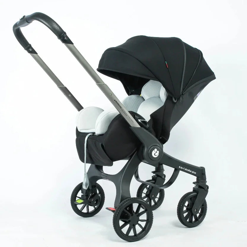 Wandelwagen - 4-in-1 Baby Stroller - Kinderwagen - Buggy - Opvouwbaar – Multifunctioneel – Autostoel - Pram - Lichtgewicht Reiswieg - Zwart