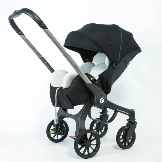 Wandelwagen - 4-in-1 Baby Stroller - Kinderwagen - Buggy - Opvouwbaar – Multifunctioneel – Autostoel - Pram - Lichtgewicht Reiswieg - Zwart