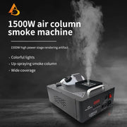 DMX LED 1500W  Rookmachine met LED en Draadloze Afstandsbediening -  Rookmachine Halloween - Zwart - QUORE