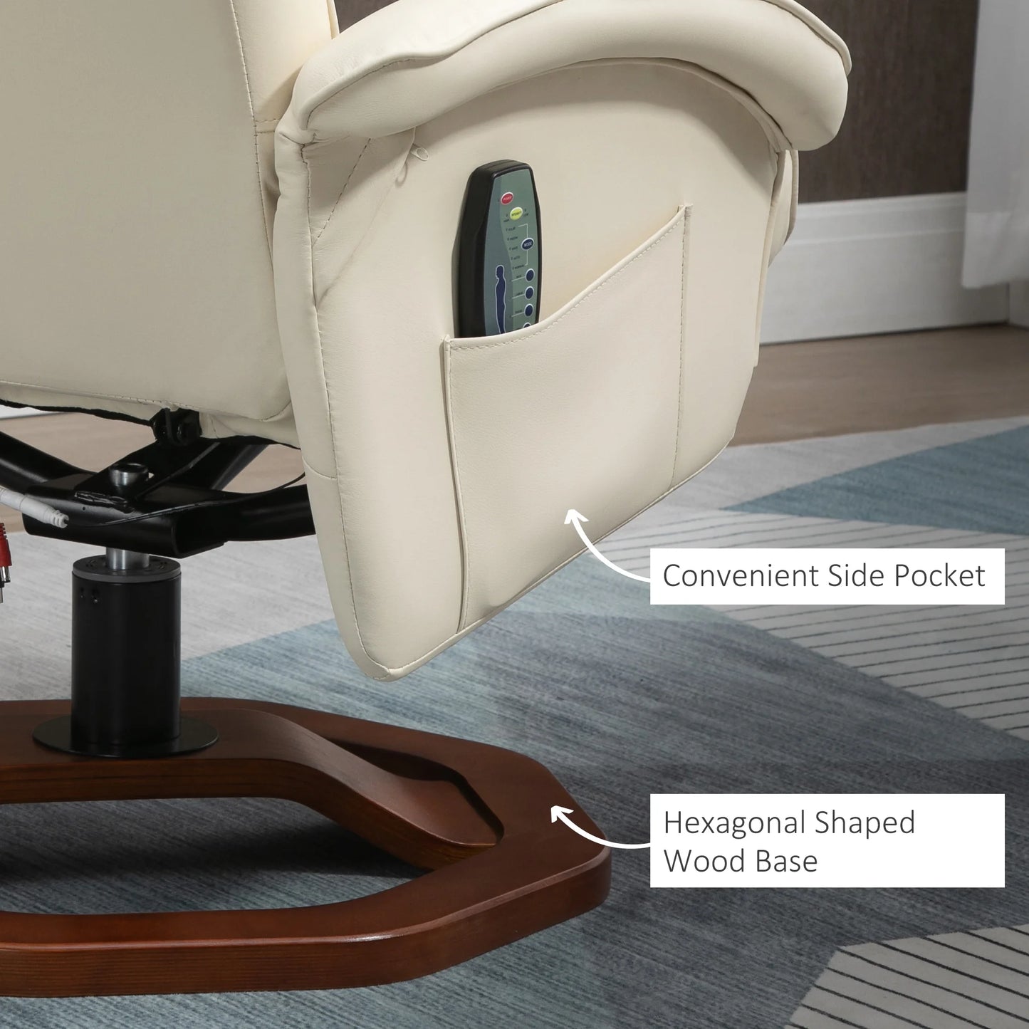 Massagestoel – Relaxstoel – Massagezetel – Ontspanningsstoel – Met Voetenbankje – Instelbare Rugleuning – PU-Kunstleer