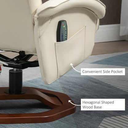 Massagestoel – Relaxstoel – Massagezetel – Ontspanningsstoel – Met Voetenbankje – Instelbare Rugleuning – PU-Kunstleer
