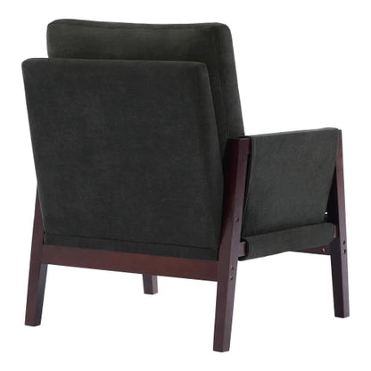 Relaxstoel – Loungestoel – Fauteuil – Leesstoel – Relaxfauteuil – Zitstoel – Chenillestof Bekleding – Massief Houten Frame - 76.5 x 83 x 95.5 cm - Wit