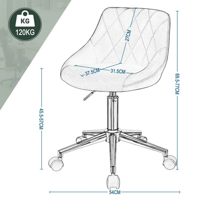 Bureaustoel - Ergonomische Bureaustoel - Zadelkruk - Bureau Stoel - Zadelkruk op Wielen - In Hoogte Verstelbare Bureaustoel - met Wielen - voor Thuiskantoor - Turquoise - QUORE