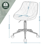 Office Chair - Ergonomic Office Chair - Saddle Stool - Office Chair - Saddle Stool on Wheels - Height Adjustable Office Chair - with Wheels - for Home Office - Turquoise