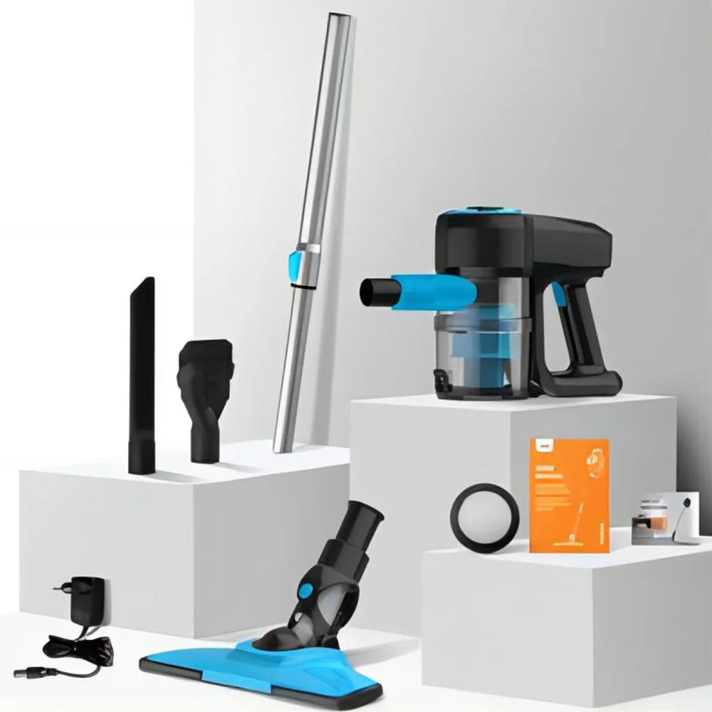 3 in 1 - Draadloze Stofzuigers - Stofzuiger - Vacuum Cleaner - met 0.7L Stofreservoir - 17000Pa - 400W - 2200mAh - Hoogte Verstelbaar Buis - 70dB -  Blauw