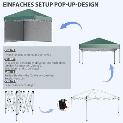 Zelt etwa 3x3m, UV -Schutz 30+, faltbare Party -Zeltgartenzelt, Camping Garden Pavilion