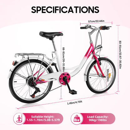Mountainbike – Fiets – MTB – 20 Inch – 6 Versnellingen – Verstelbaar Zadel – V-Brake Remmen