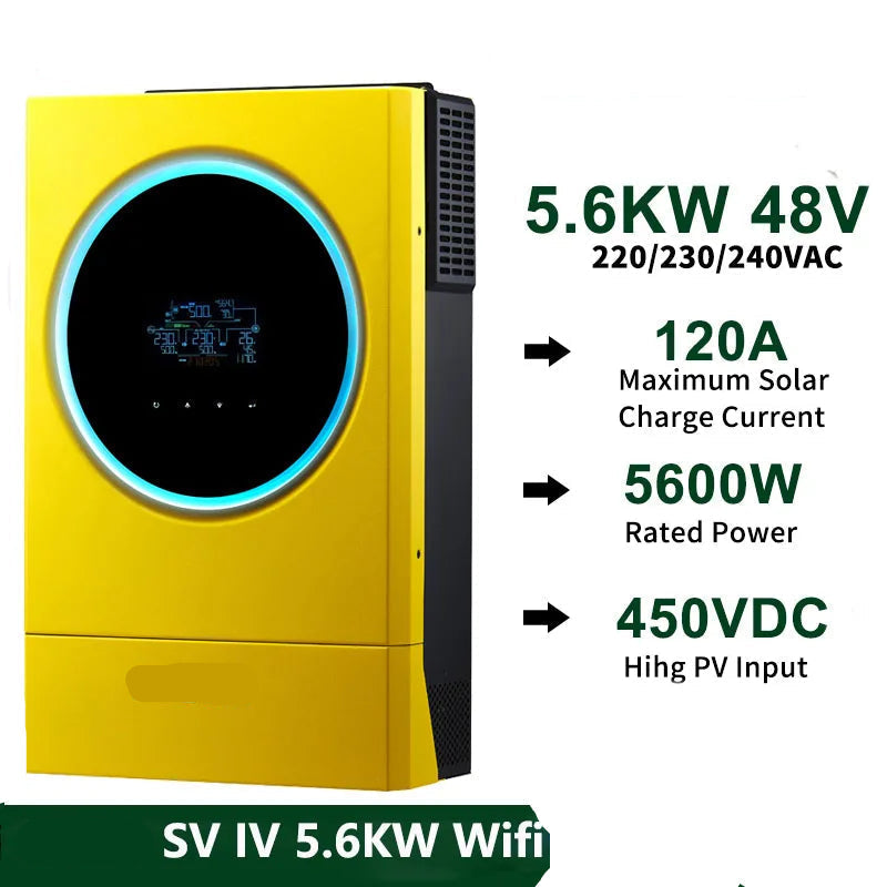 Hybride Zonnestroomomvormer – Solar Omvormer – Hybride Omvormer – Pure Sinus Omvormer – Zonne-energie Omvormer – 5,6 kW Vermogen – Ingebouwde MPPT Zonnelader
