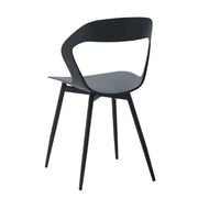 Dining Chairs - Chair - Dining Chair - Set of 6 - Coffee Chair - Modern - Backrest - Minimalist Design - Plastic Seat - Metal Legs - Black