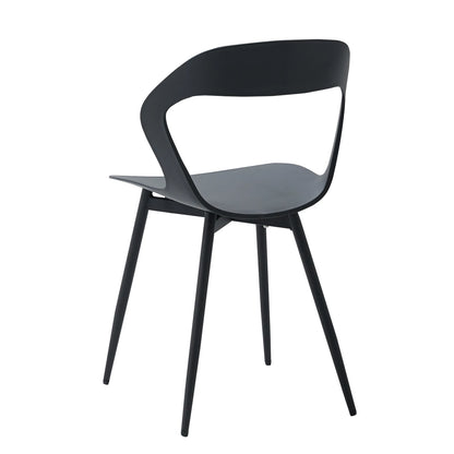 Eetkamerstoelen – Stoelen – Dining Stoelen – Zwarte Stoelen – Set Van 6 – Metalen Pootjes – Hoogwaardig Polypropyleen - QUORE